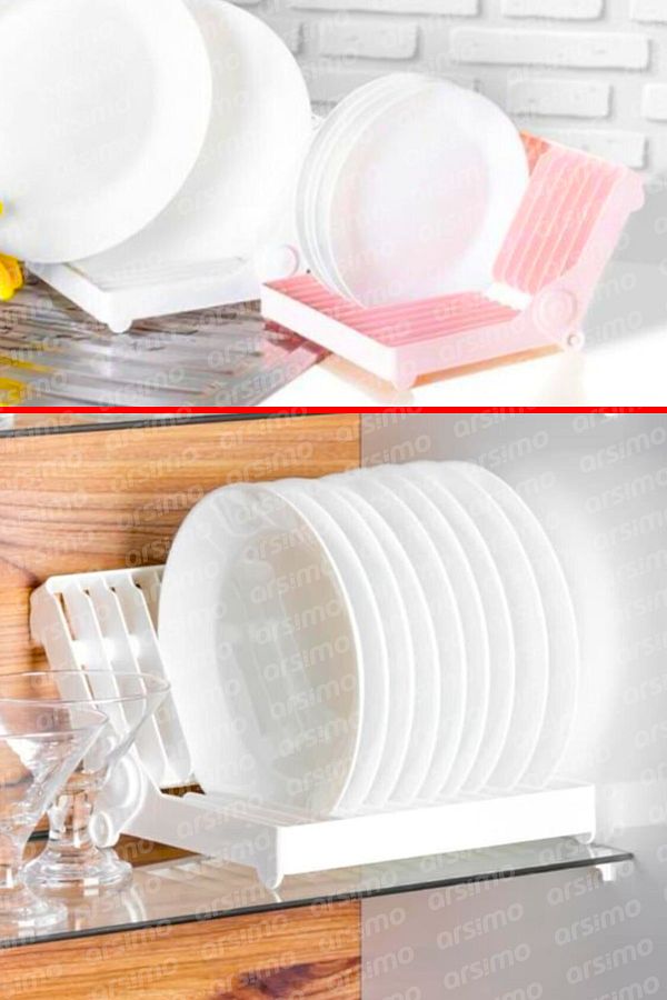 Arsimo 12 Compartment Foldable Plate Holder Dish Rack Organizer Practical Folding Plate Rack Trendyol