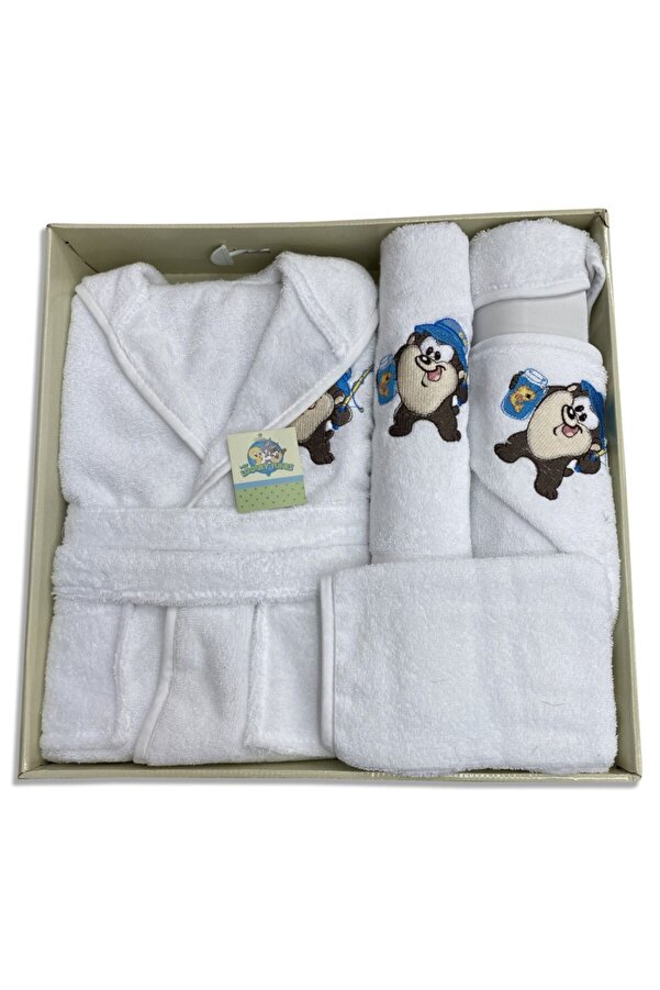 Özdilek Tazmania Lisanslı Bambu Yenidoğan Bornoz Seti