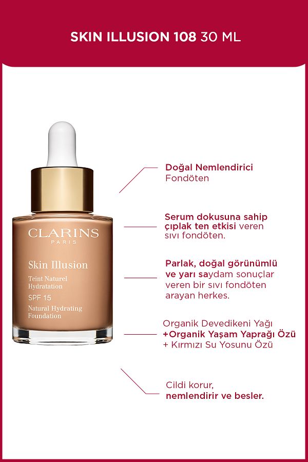 Clarins-Skin Illusion 108 30 ml Natural Moisturizing Foundation 1