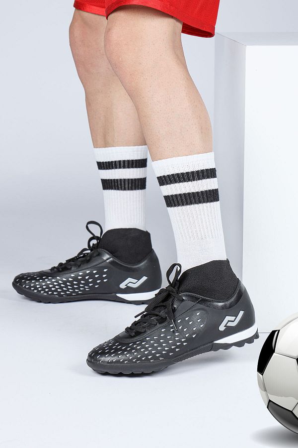 Jump 29673 Black Gray Astroturf Football Shoes with Socks Trendyol