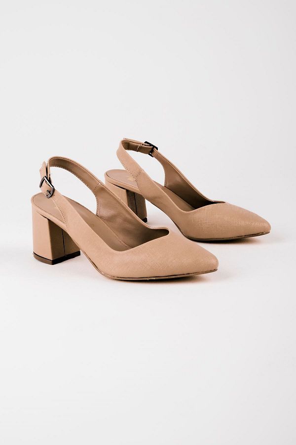 LAL SHOES BAGS Seven Nude Women s Heeled Shoes Open Back Trendyol