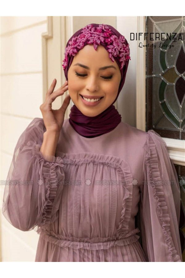 Differenza-Sultan Wrap Shawl - Plum Color 1