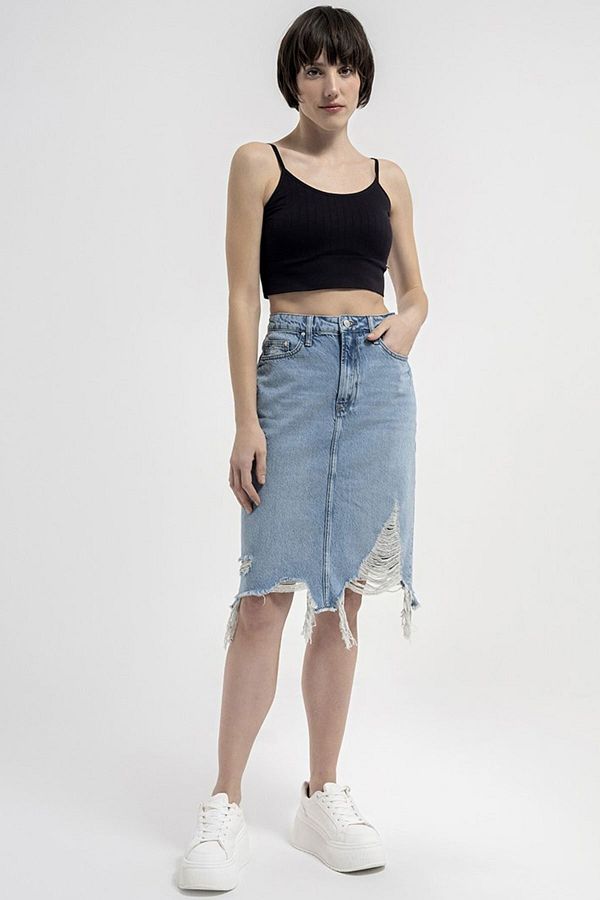Loft Skirt Blue Standard Trendyol