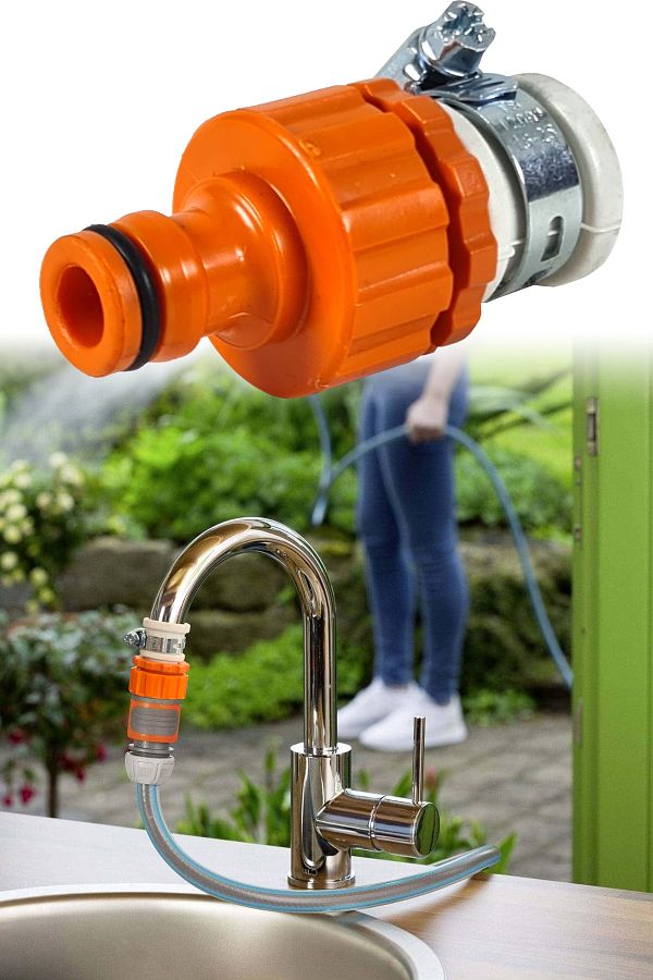 Binbirreyon-Practical Clamp-On Faucet Hose - Automatic Popup, Indoor and Outdoor Connection Ae104 1