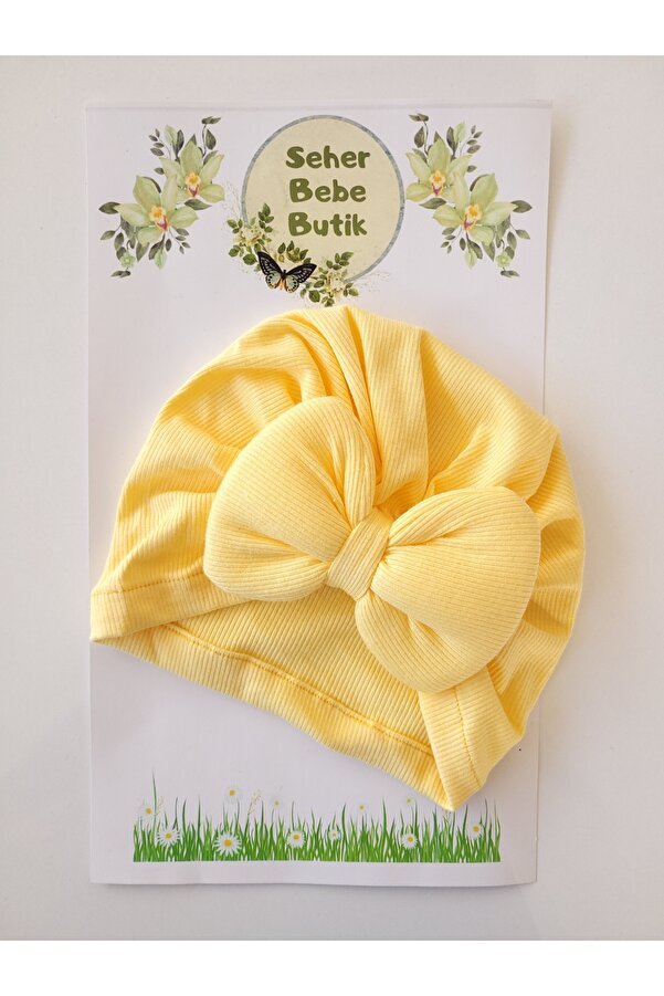 SeherBebeButik Kız Bebek & Çocuk Fiyonklu Renkli Bone - Yumuşak - Esnek