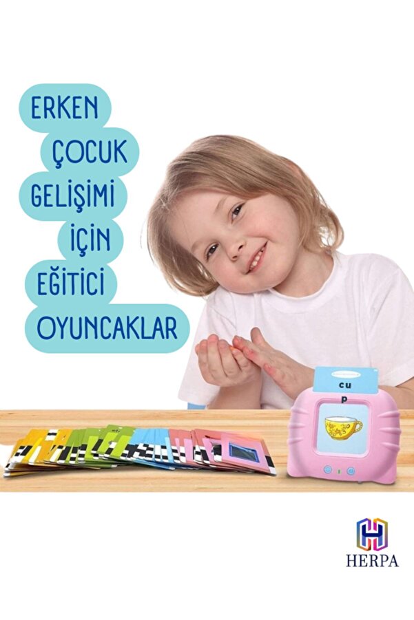 HerpaToys Erken Eğitim Ingilizce-türkçe Sesli Flash Kartları