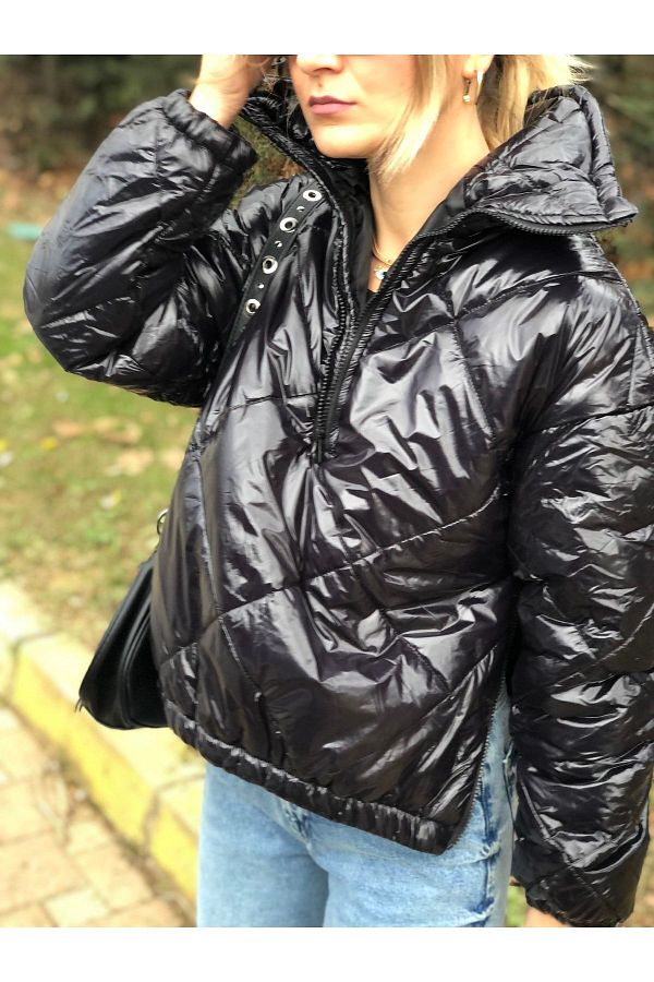 Half zip puffer jacket clearance