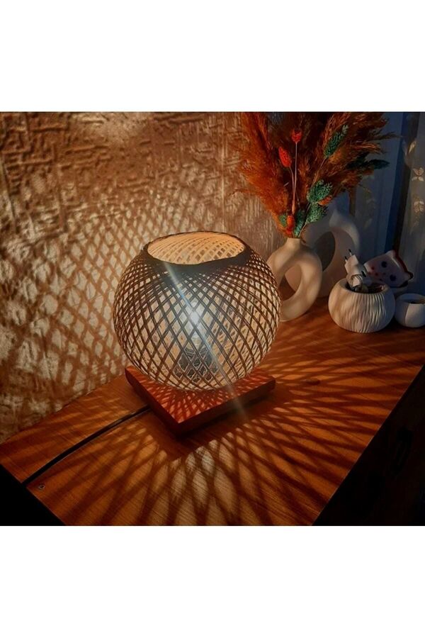 Tooflat-Tree Lampshade Jute Wicker Head Floor Lamp 1