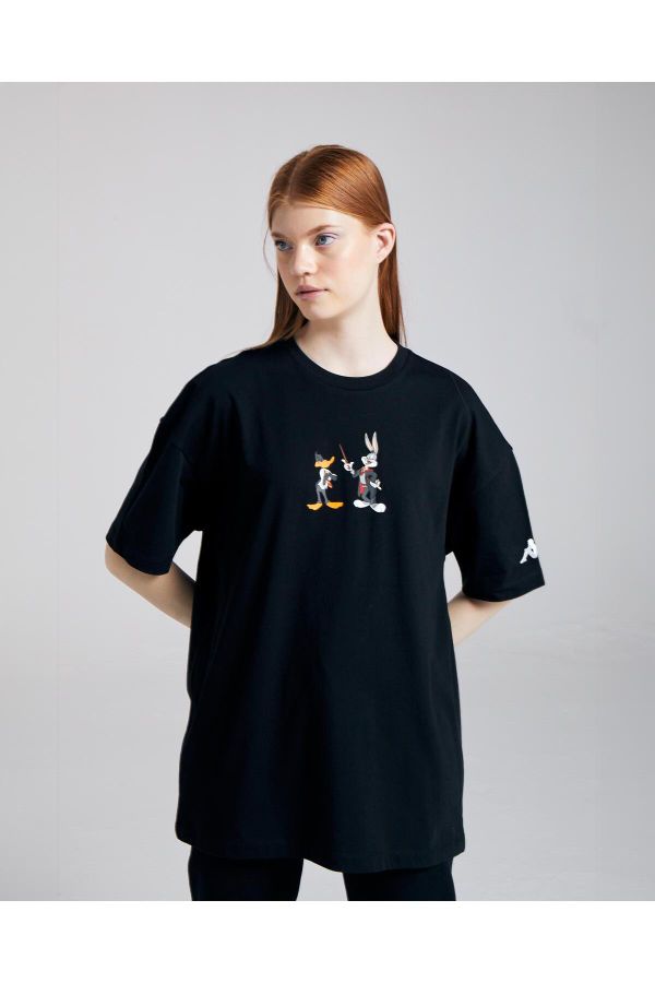 Kappa-Authentic Dafor Warner Bros Unisex Black White Comfort Fit T-Shirt 1