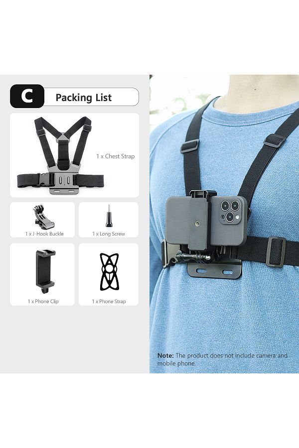 Vamson for iPhone 13 14 Samsung Huawei Chest Strap Belt Body Harness Phone Clip Mount for Insta36. Trendyol