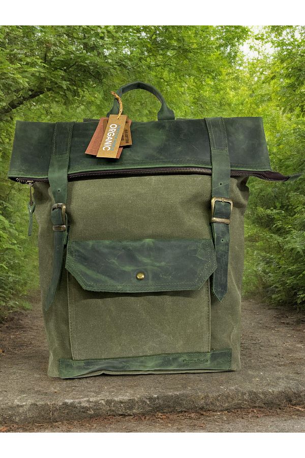 Old Cotton Canvas Leather Waterproof Design Unisex Travel School Travel Camping Backpack Trendyol