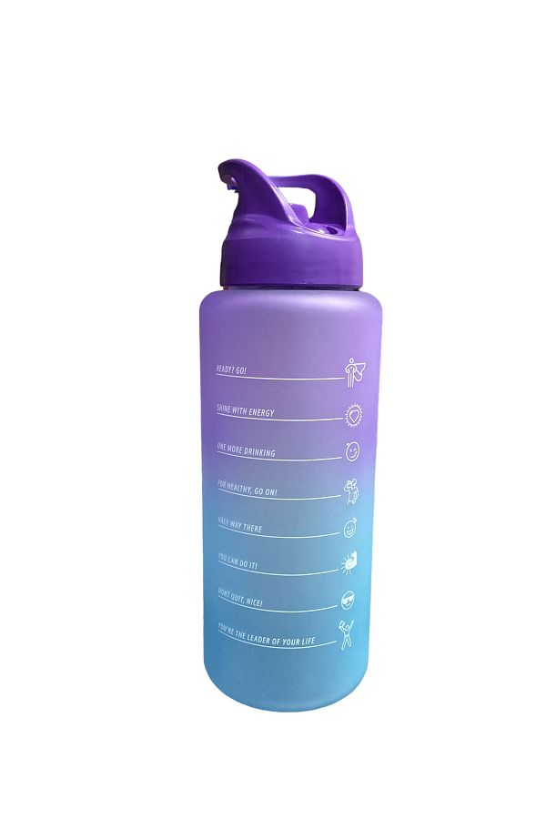 Odak-1000ml Tritan Motivated Double Color Water Bottle with Straw 1