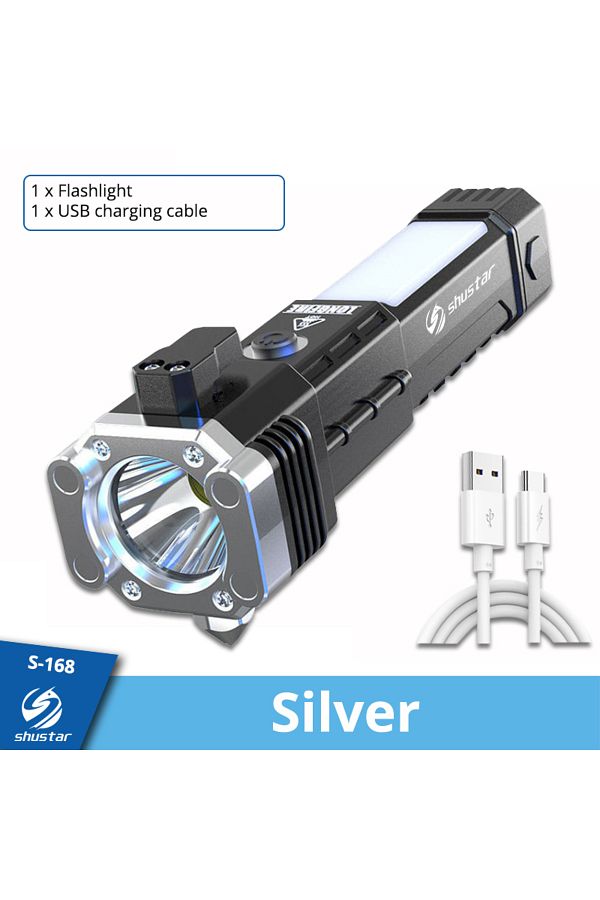 Choice-Super Bright LED Flashlight with Safety Hammer and Strong Magnets Side Light Torch Light Portable... 1