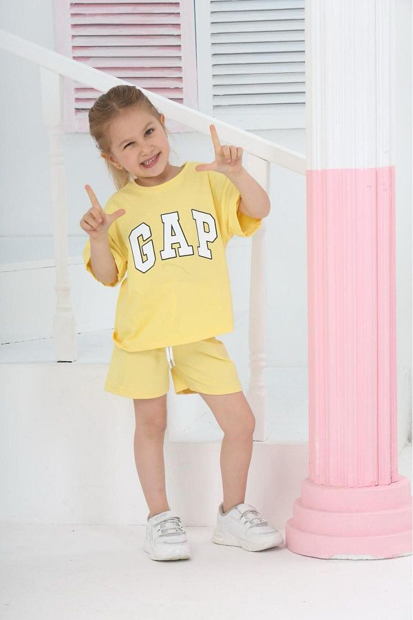 GAP Premium Quality Gap Kids Set with Shorts Gap Kids Summer Bottom Top Set Trendyol