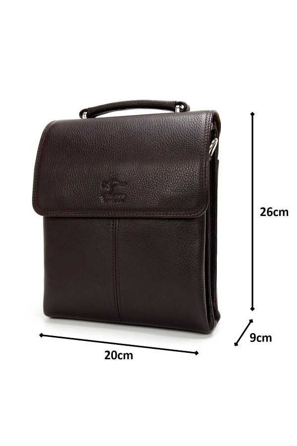 KANGAROO KINGDOM Men s Messenger Bag Genuine Calf Leather Brown 2344 k Trendyol