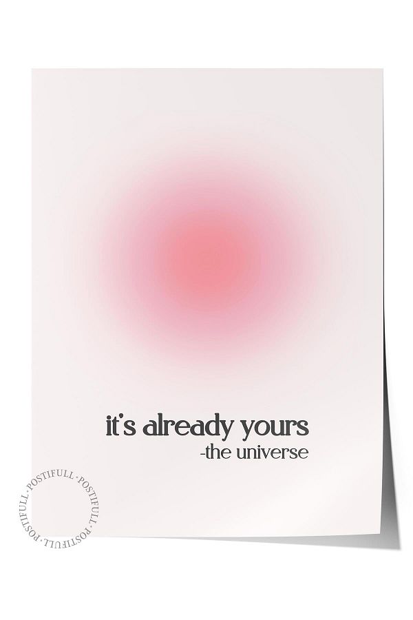 Postifull-Aura Series No:200 - Frameless Color Poster with Angel Number'It Is Already Yours' 1