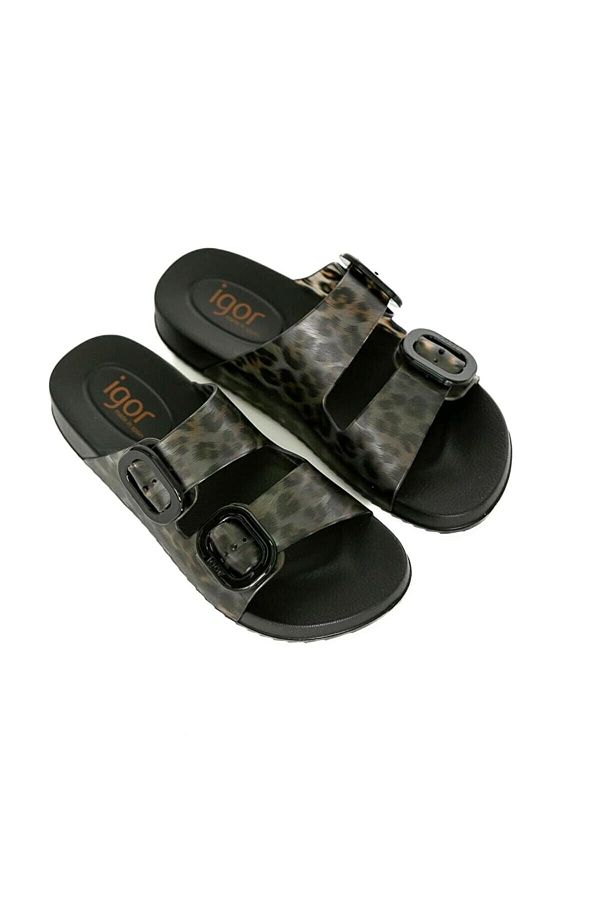IGOR Igor Women s Black Habana Brillo Leo Slippers S10336 002