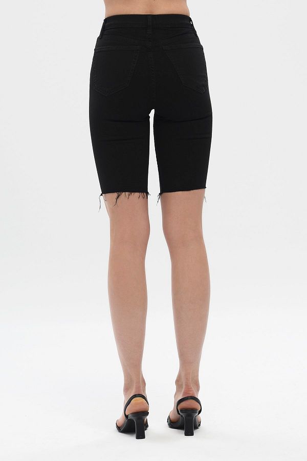 CROSS JEANS Black High Waist Cut Out Biker Jean Shorts C 4521 049 Trendyol