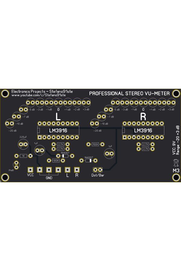ERKAR-Stereo LED Vu Meter Circuit - Lm3916 1