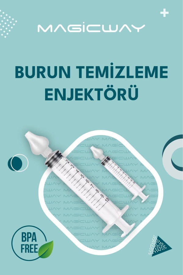 Magicway Burun Yıkama Kiti 2 Adet Bebek Burun Temizleme Silikonu Nazal Yıkama Burun Aspiratörü Enjektör Ve Uç