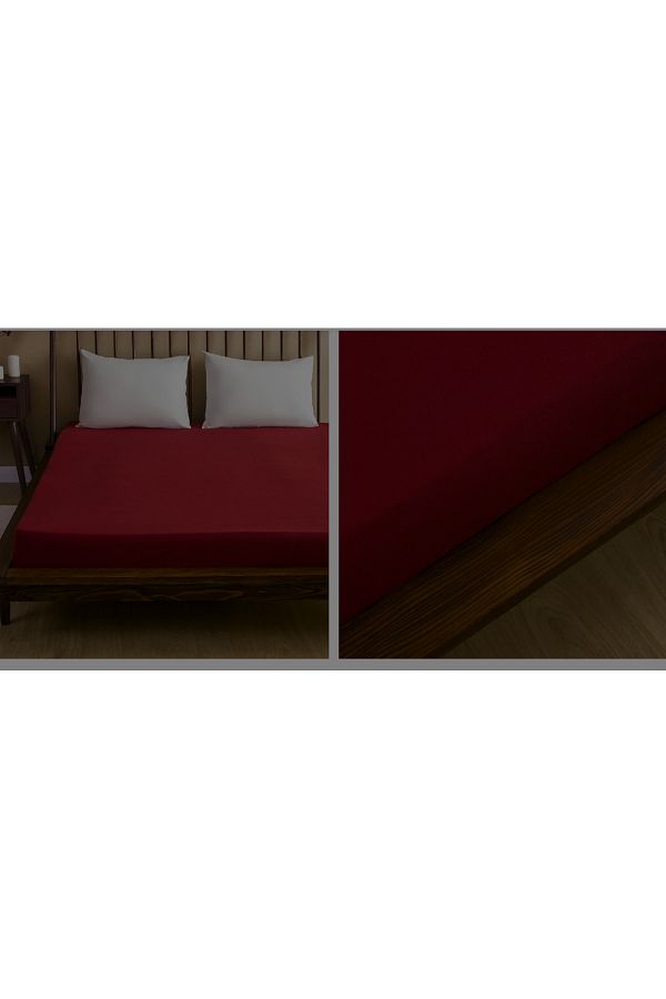 Ecosse-Elastic Cotton Double Red Sheet Set 1