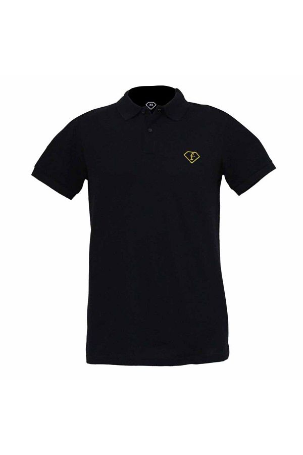Black polo neck with gold buttons online