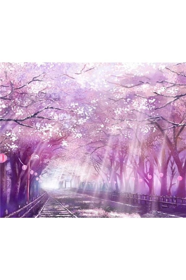 MARCEL SANAT-Sakura Path Diamond Mosaic Painting 71x58 1