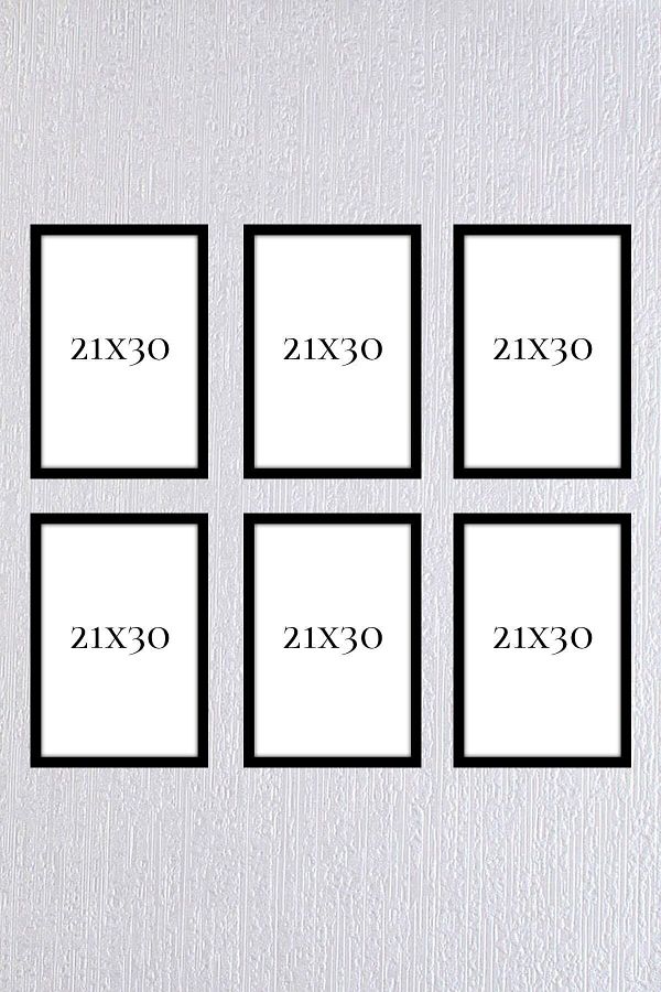 Araste Dekorasyon-6 Pieces 21x30 Black Frame Set 6 Pieces (a4) 21x30 Horizontal Vertical Use 1