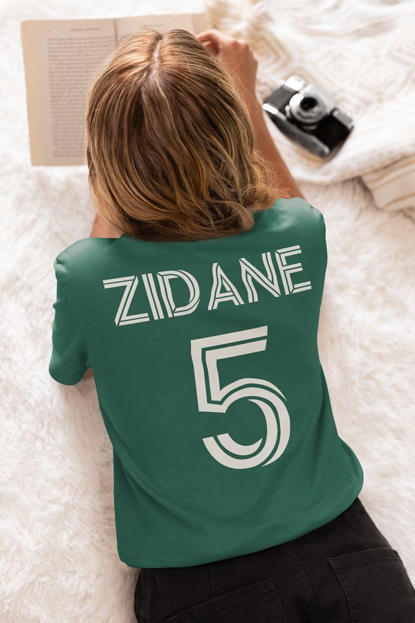 Biy Store Zinedine Zidane Unisex Green Football T shirt Trendyol