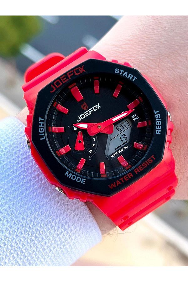 Joefox G SHOCK Case Red Water Resistant 5Atm Sports Wristwatch J GS24 2 Years Warranty Trendyol