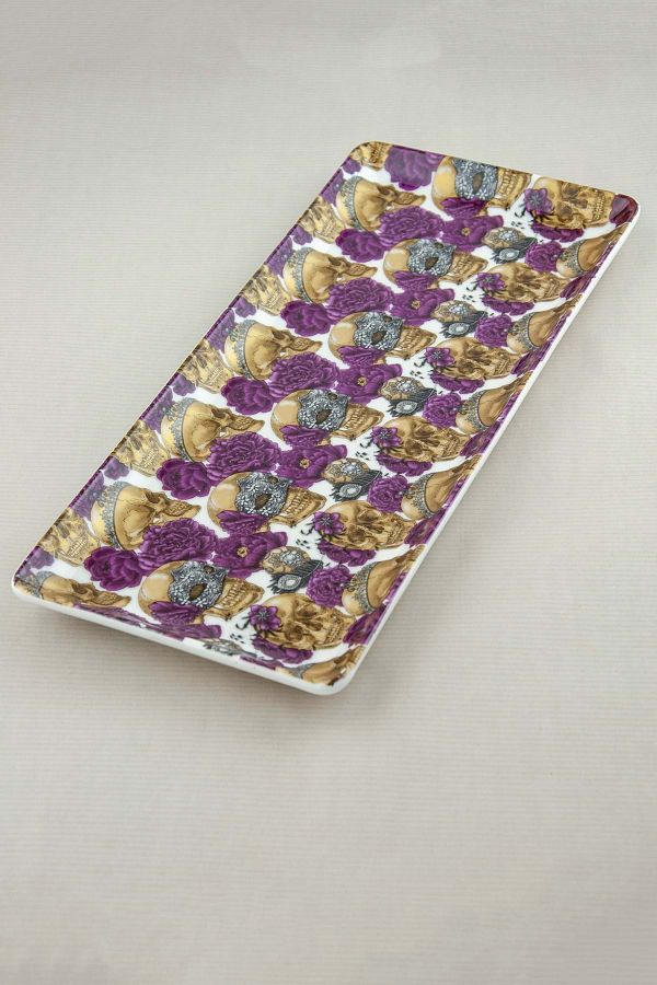Bursa Porselen Dekor-Purple Kura Head Presentation Plate - Tray 1