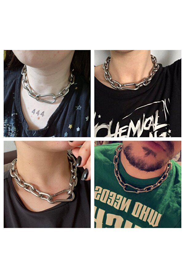 Jewellery Choker Egirl Hebmeyy Stainless Heavy Steel Necklace
