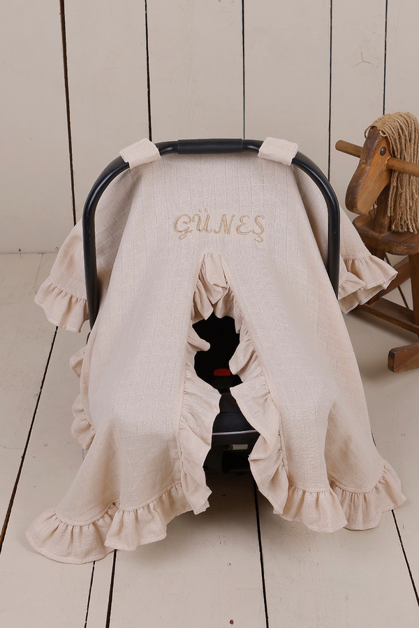 JUNİPERUS Kişiye Özel Müslin Fırfırlı Puset Örtüsü İstediğiniz İsimi Yazıyoruz