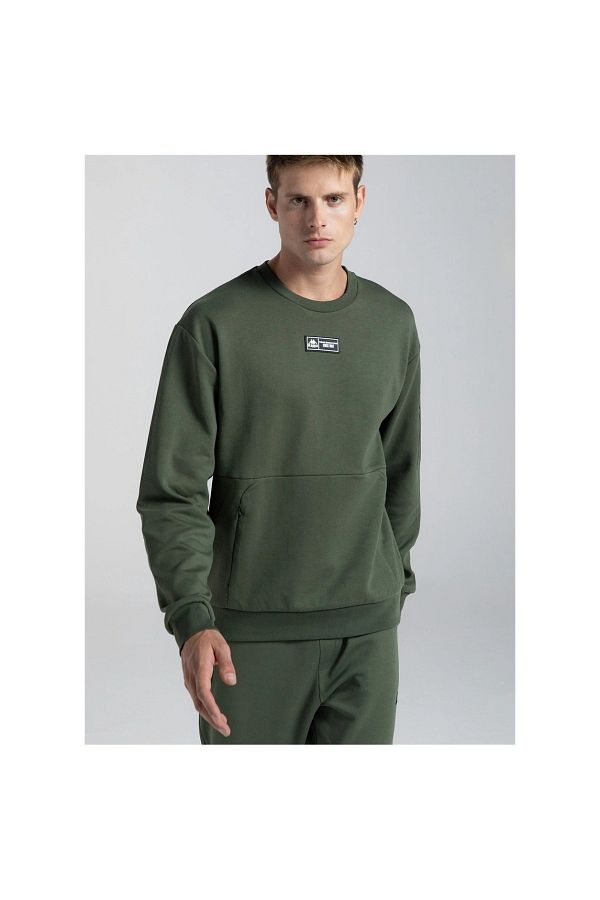 Kappa Men s Green Oversize Sweatshirt Authentic Karan Trendyol