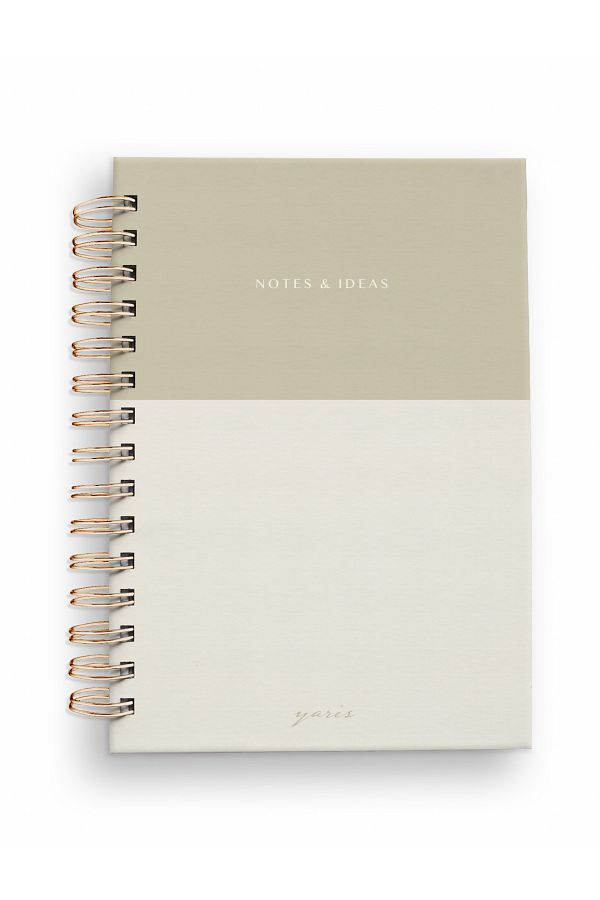 Yaris Note-Beige A5 Spiral Unlined Hard Cover Notebook - School Notebook - Diary - Office Notebook 1