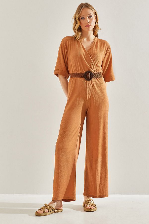 Bianco Lucci-Kétsoros galléros öves női jumpsuit -60221027 1