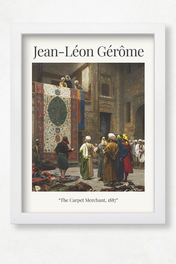 DuoArt-Jean Leon Gerome-Carpet Merchant Famous Works Natural Wood Framed White Poster 1