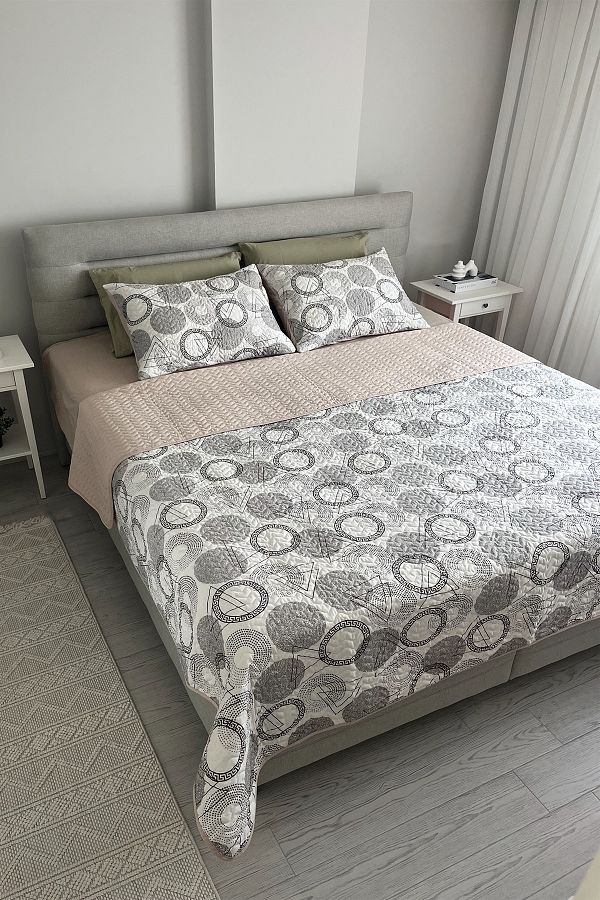 NANOSOFT-Single Bed Cover Set 160X230 cm Map Model Pillow Cover 1