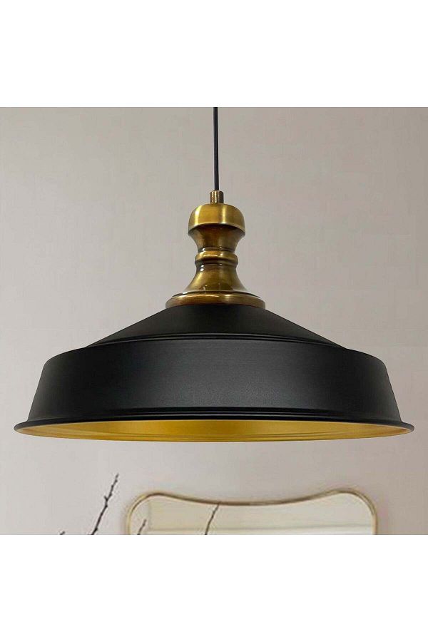 Bamyum-Pendelleuchte Asletl-Knob, Metall, 41 cm, Schwarze Lampe 1