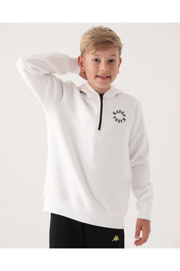 Kappa-Authentisches Ecru-Sweatshirt mit normaler Passform für Jungen von Arthur 1