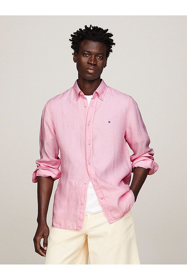 Mens pink tommy hilfiger shirt new arrivals