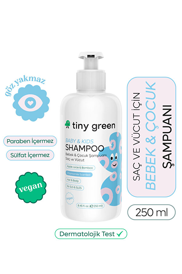 tiny green Bebek & Çocuk Saç ve Vücut Şampuanı Papatya Kokulu 250 ml