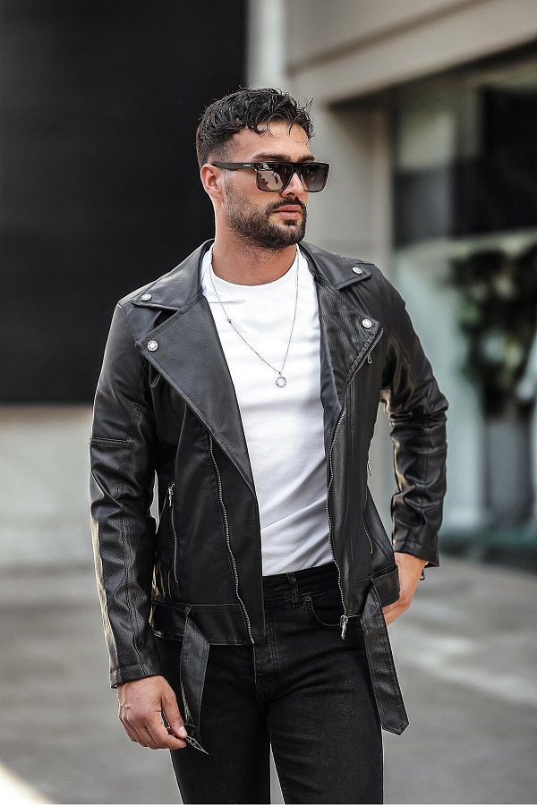 Mens diagonal zipper jacket on sale