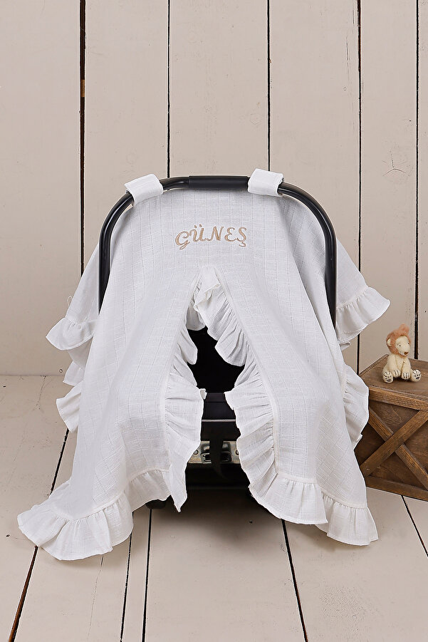 JUNİPERUS Kişiye Özel Müslin Fırfırlı Puset Örtüsü İstediğiniz İsimi Yazıyoruz