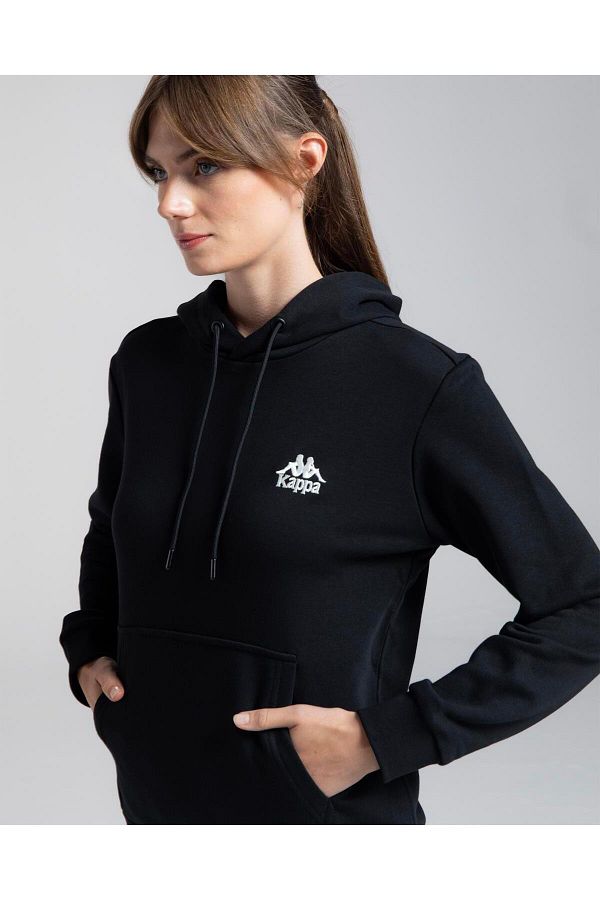Kappa Authentic Rua Women s Black Regular Fit Hoodie Trendyol