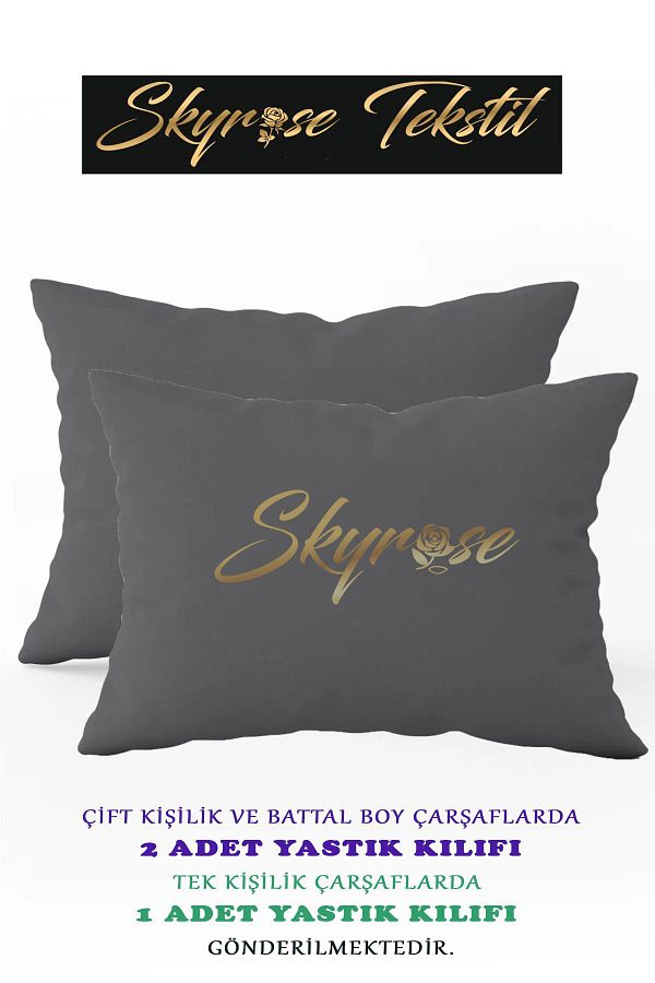 Skyrose-King Size Flat Elastic Sheet Set, Hotel Sheet Set, King Size Elastic Sheet 180x200 30x2 1