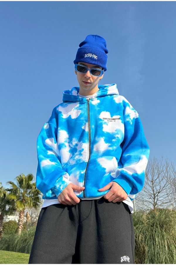 送料関税込 【PERSONSOUL】 Race-Theme Tie-Dye Sweatshirt Personsoul Yuan Symbol Tie-Dye Gradient Hoodie - personsoul