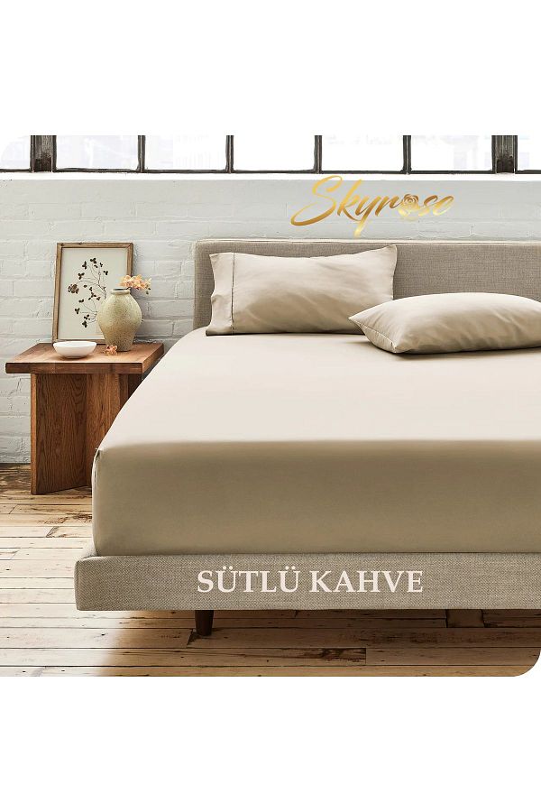 Skyrose-King Size Flat Elastic Sheet Set, Hotel Sheet Set, King Size Elastic Sheet 180x200 30x2 1