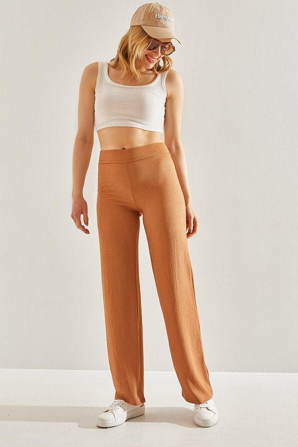 Bianco Lucci-Fabric Börümcük Women's Trousers - Elastic Waist60231004 1