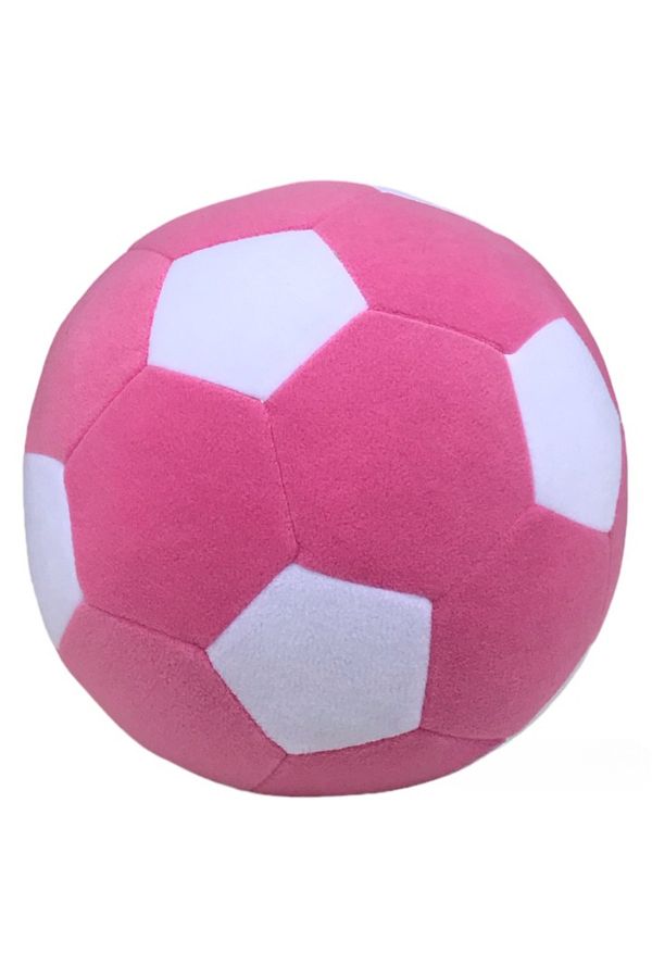 UgurToyss-Pink-White Plush Ball Soft Textured Playing at Home Normal Size Toy Plush Ball 1
